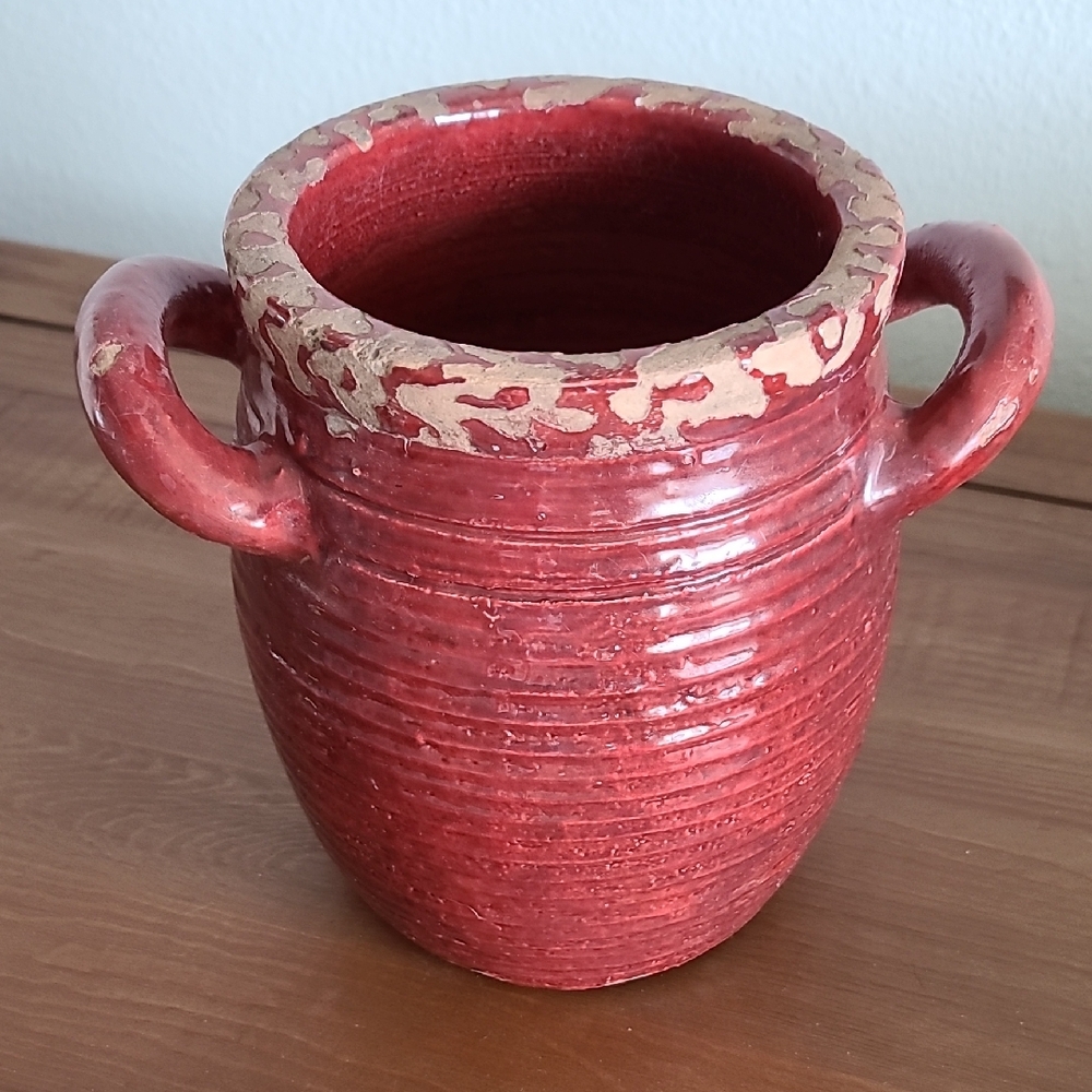 Pottery Barn Rustic Red Ceramic Vase - Picture 7 of 8